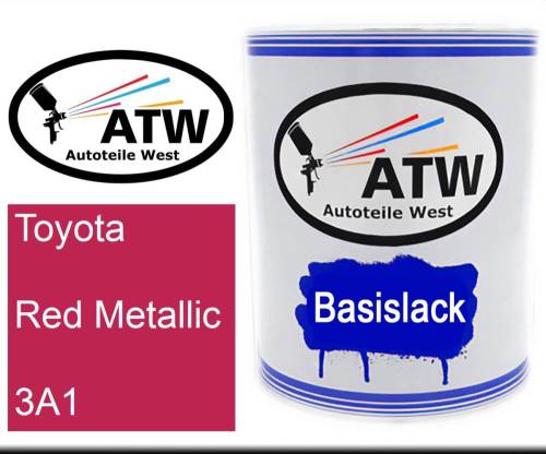 Toyota, Red Metallic, 3A1: 1L Lackdose, von ATW Autoteile West.